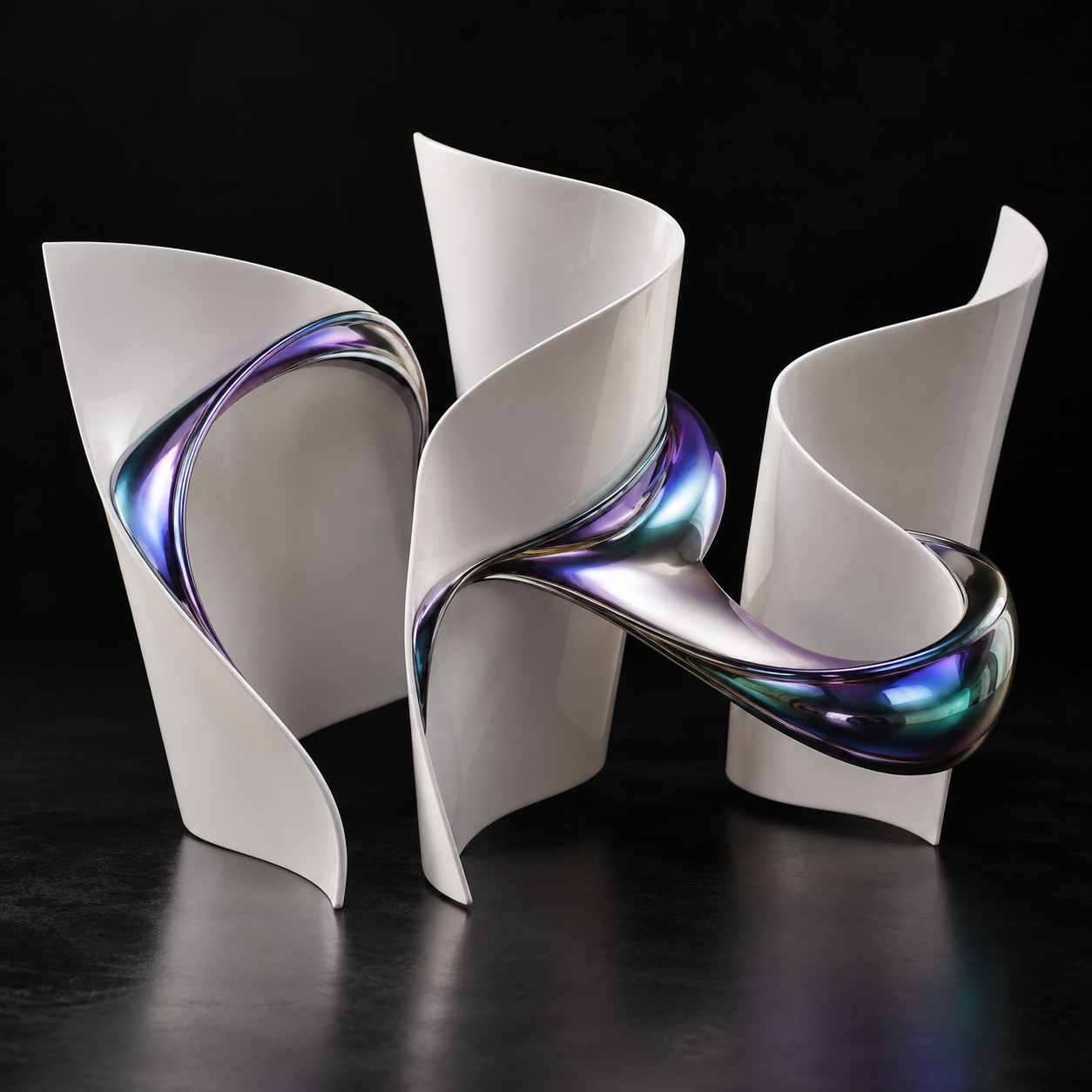 Technology Handover Documentation represented by a chrome and white ceramic sculpture